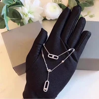 925 sterling silver french fashion single diamond bracelet necklace original brand exquisite jewelry lady jewelry gift