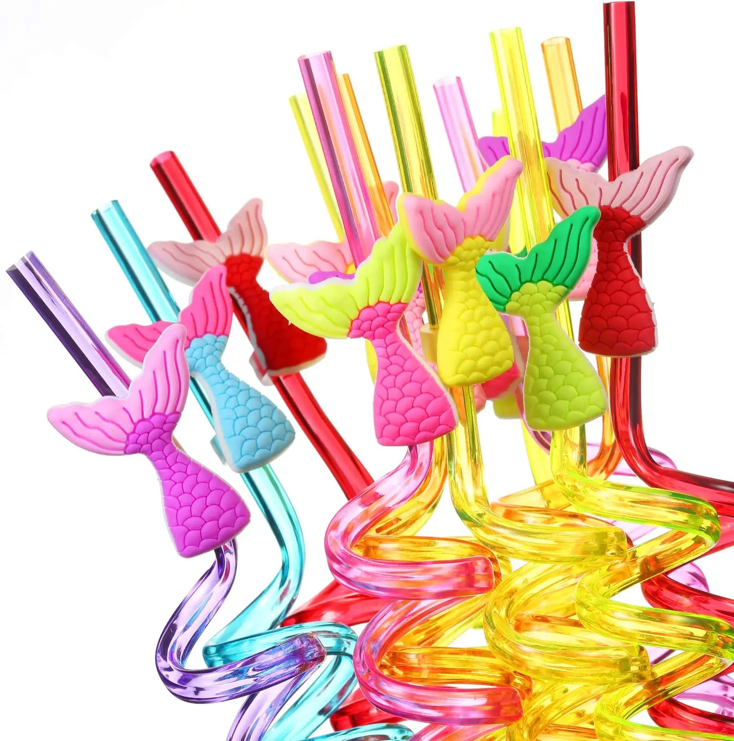 8 шт. многоразовые питьевые соломинки русалки пластиковые Русалка рыбий хвост