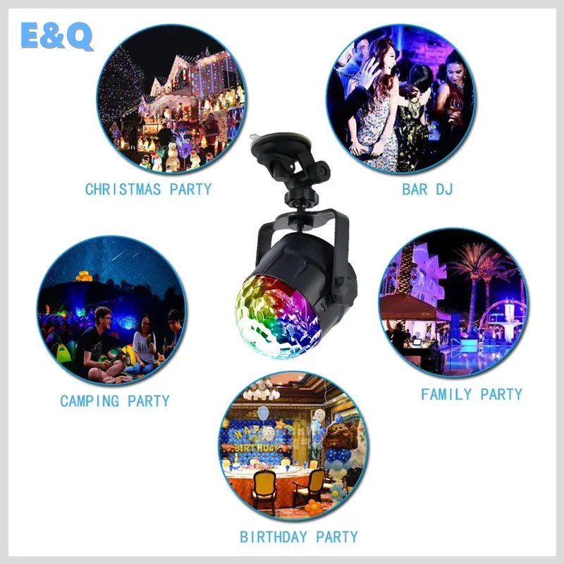 

USB-пульсветильник дистанционного управления, 5 В, 15 цветов, вращающийся шар