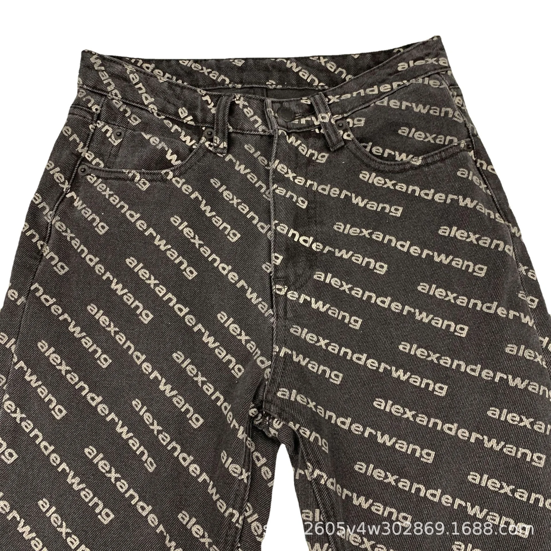 

Alexander Correct Version High Version AW Home Full Print Straight Cow Trousers Female 2021 New Slim Trousers