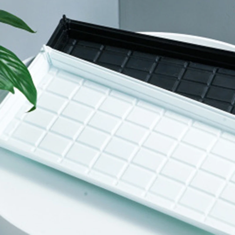 

2PCS Drain and Store Tray Plastic Pot Tray Thick Rectangular Pallet