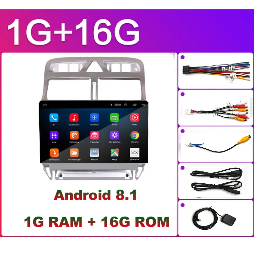 Android 8 1 2.5D автомобильный DVD плеер GPS навигация Мультимедиа для peugeot 307 307CC 307SW радио