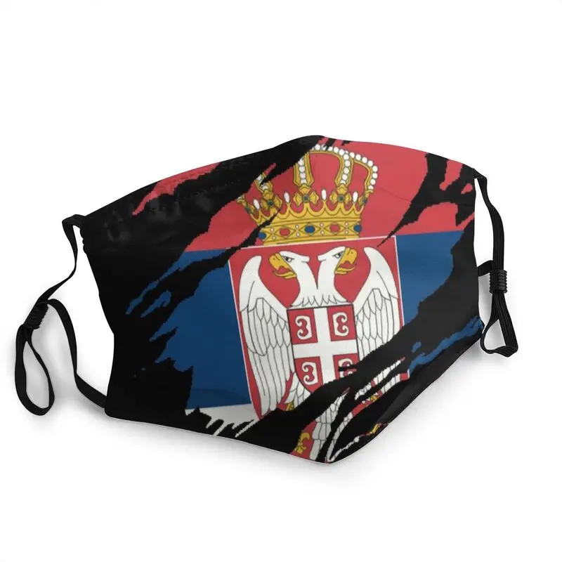 

Маска с флагом Сербии, дышащая унисекс маска для лица для взрослых, маска для защиты от пыли и смога, респиратор, маска для рта