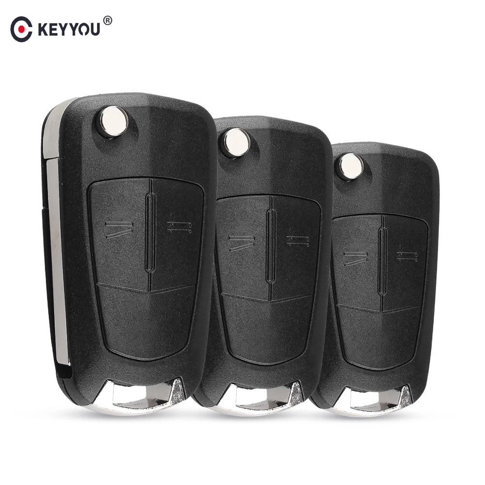 

KEYYOU 10pcs/lot 2 3 Buttons Flip Remote Folding Car Key Fob Case For Opel Vauxhall Astra Zafira Frontera Omega Vectra