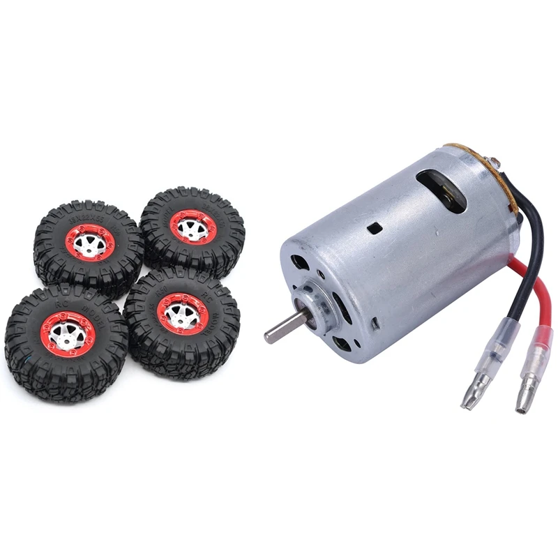 

1 шт. Запчасти для радиоуправляемых автомобилей 540 электродвигатель и 4 шт. улучшенных больших шин