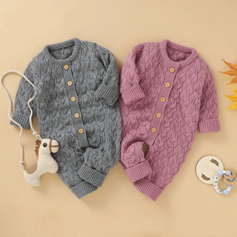 

Новинка 2022, зимняя и осенняя одежда для новорожденных, повседневный Вязаный комбинезон для мальчиков и девочек, одежда, Детский комбинезон ...