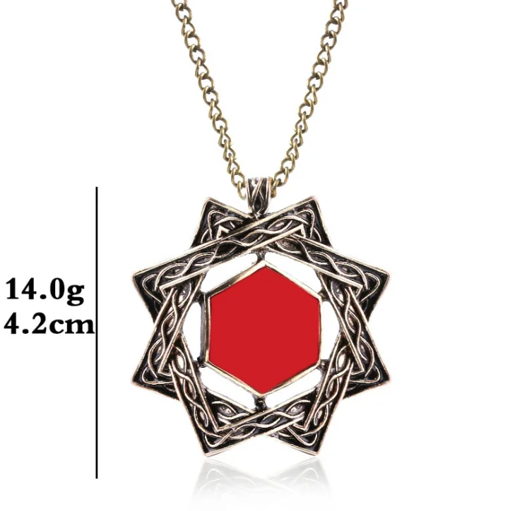 Брелок с подвеской из красного кристалла в стиле игры старшие свитки |