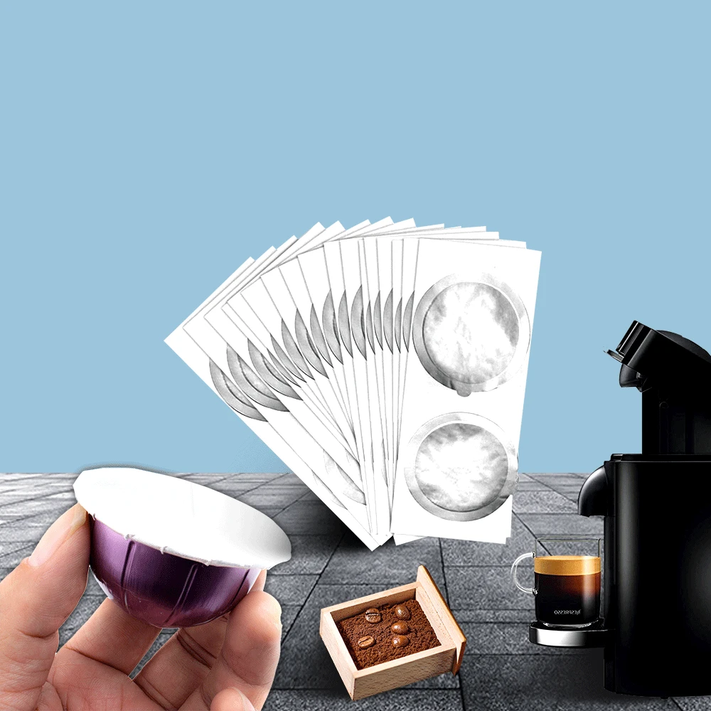 

62MM Disposible Nespresso Vertuo Coffee Capsule Seals Foils Cream Foam Cafe Filter Lid Sticker For Nespresso Vertuo Plus 2000PCS