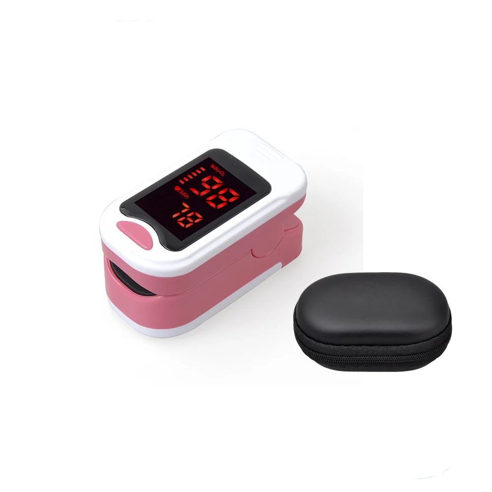 M230B pink with case ELERA портативный Пальчиковый пульсоксиметр с Чехол цифровой Oximetro de pulso de dedo oled-дисплей Saturometro Pulsioximetro - Цвет: M230B pink with case