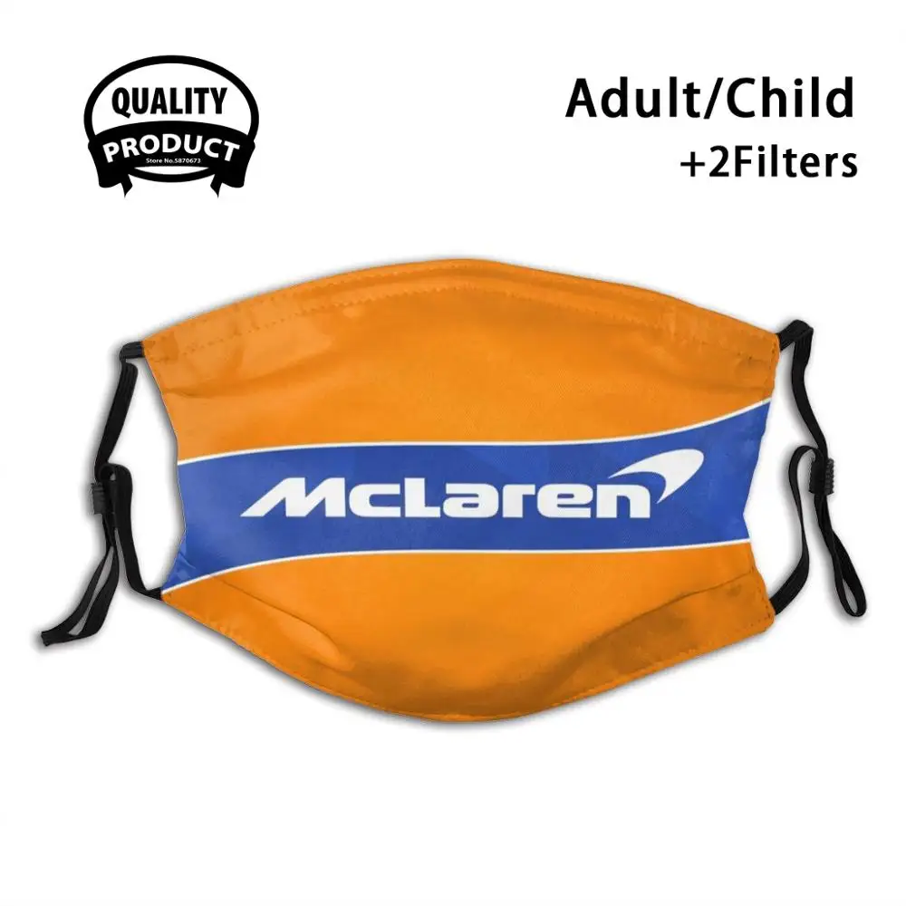 

Mclaren Orange Fashion Funny Design Black Reusable Masks Mclaren Landonorris Riccardo Marquez Fernando Alonso Bottas Sainz