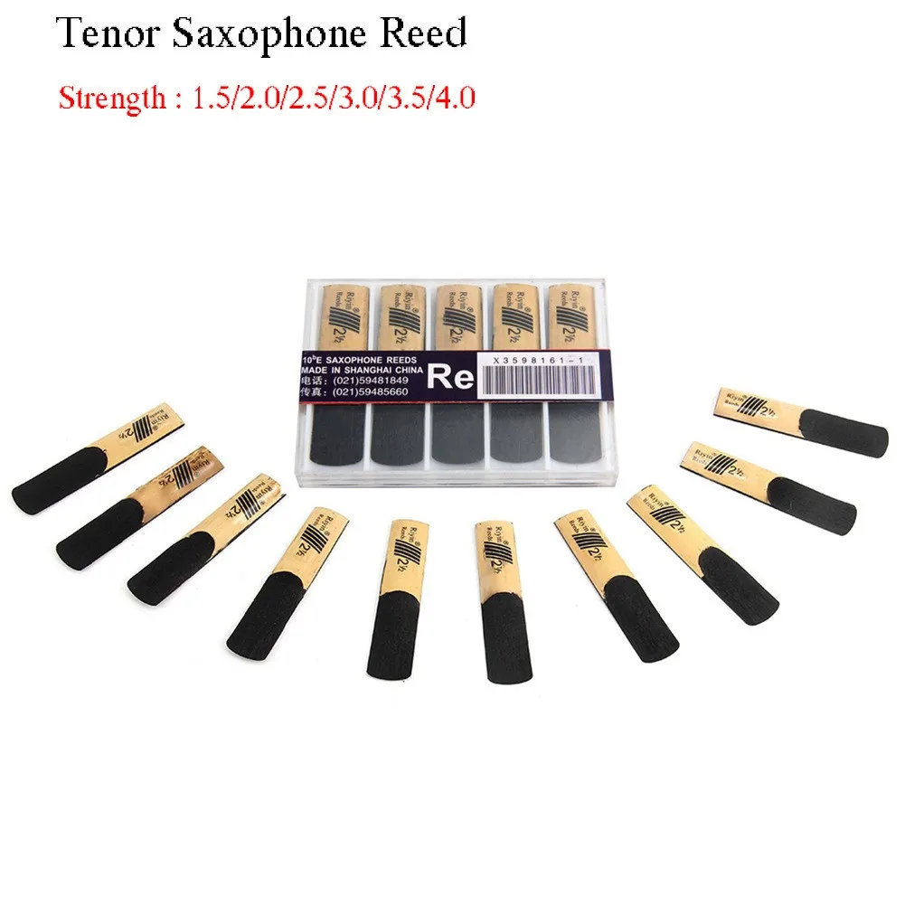 

10Pcs Saxophone Reed Set With Strength 1.5/2.0/2.5/3.0/3.5/4.0 High Quality Tenor Sax Woodwind Reed Instrument Parts Accessories