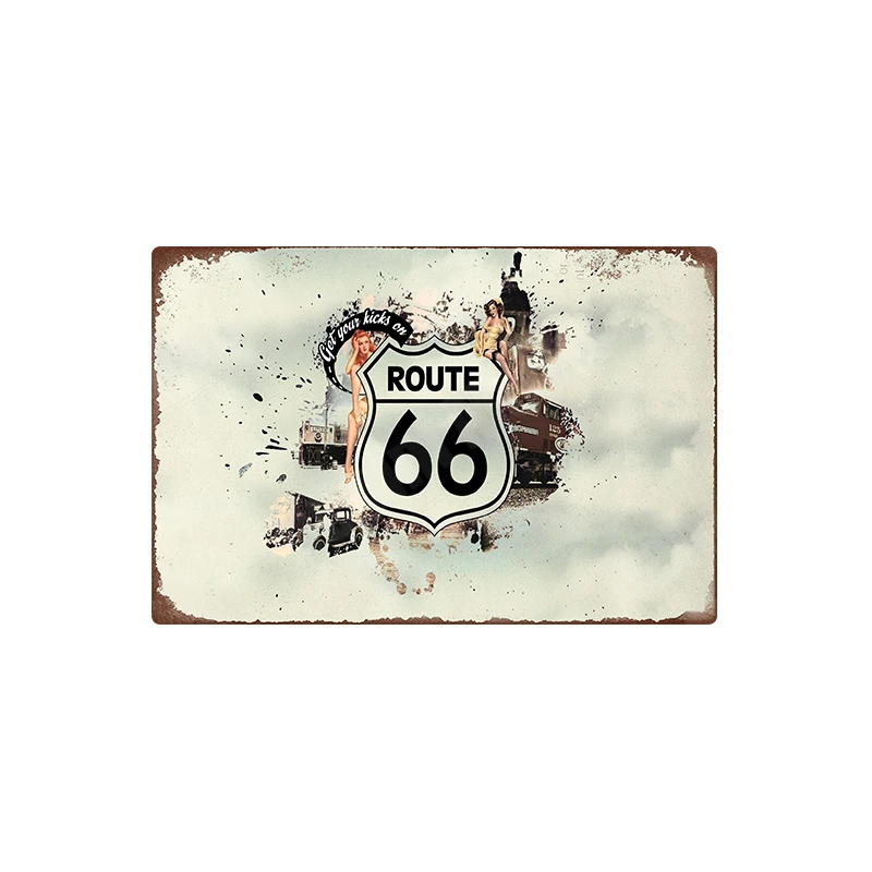 F Нью-Мехико Route 66 винтажная металлическая жестяная вывеска, плакат для мамы, для паба, бара, клуба, Декор, Канзас, наклейки на стену, домашний декор, MN113 - Color: F