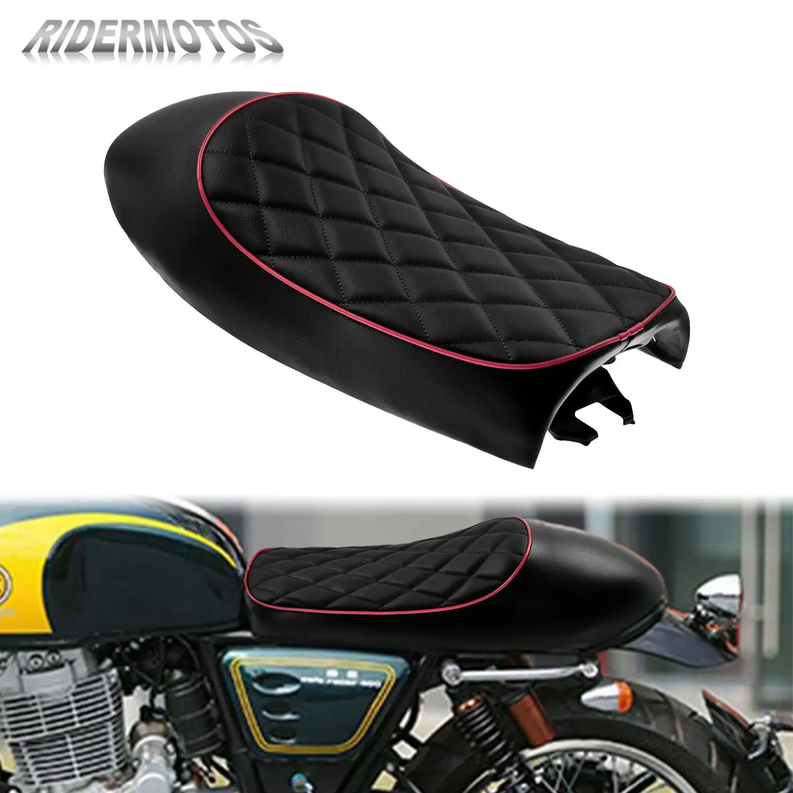 

Универсальное мотоциклетное гоночное сиденье в винтажном стиле, черное седло в стиле ретро для Honda CB CL Retro Cafe Racer CB200 CB350 CG 125