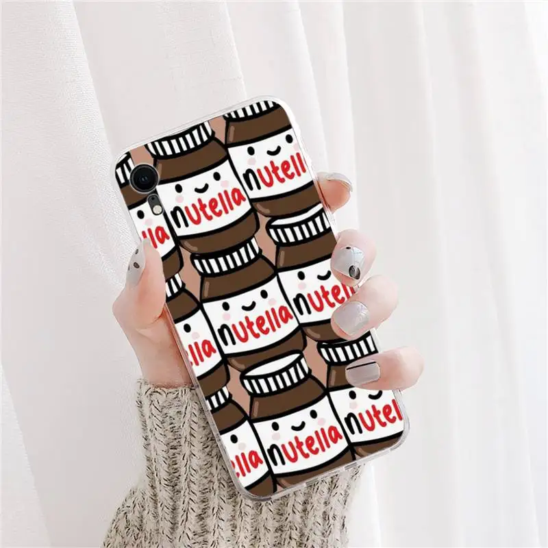 

Cartoon Chocolate Beans Nutella Soft black Phone Case For iPhone X XS MAX 11 11 pro max 6 6s 7 7plus 8 8Plus 5 5S XR SE 2020