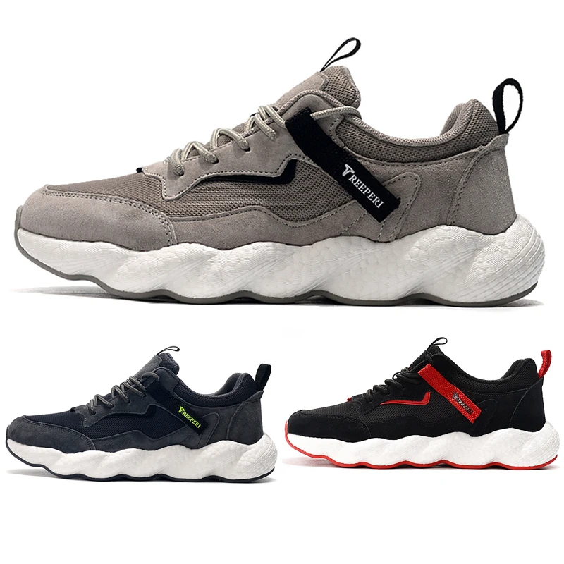 

Men sport shoes moving Running Shoes Breathable summer genuine leather sport Leisure shoes Outdoor popcorn sneakers shoes