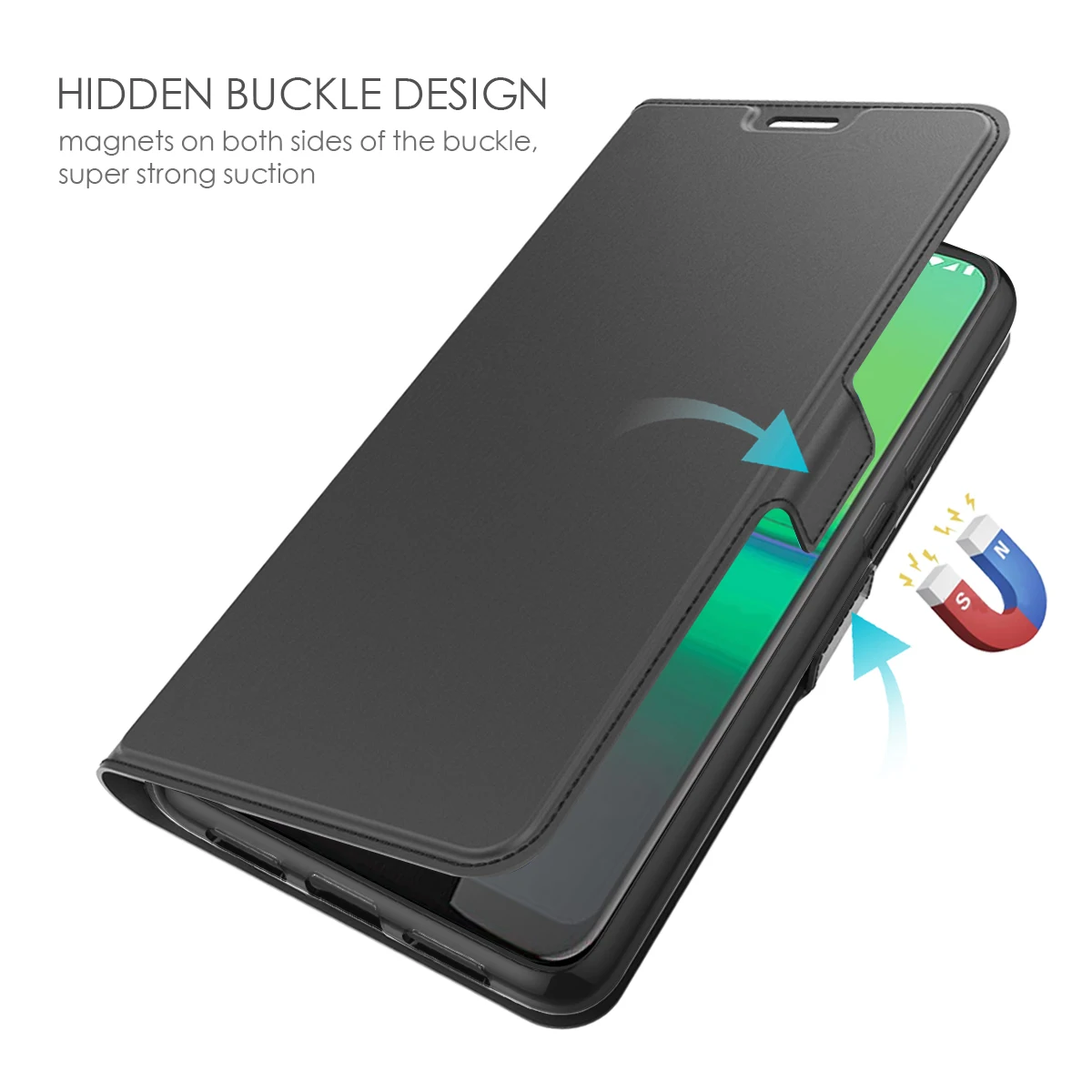 Кожаный чехол-книжка для Motorola Moto G8 Plus с держателем карт и магнитной пряжкой для Moto G8 Play/One Macro
