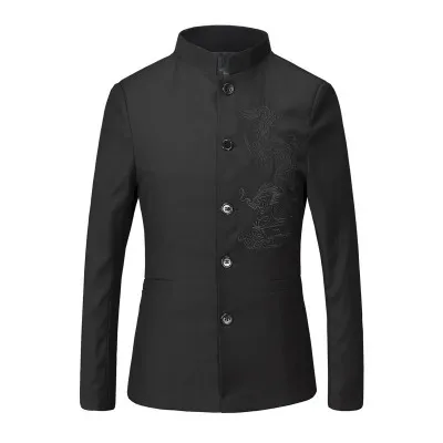 4XL китайский костюм куртка приталенный воротник Мандарин традиционная одежда