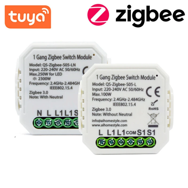 

Умный выключатель Zigbee 3,0 Tuya, модуль устройства вкл/выкл, голосовое управление, поддержка Alexa, Поддержка Google Home, для умного дома, 1 комплект