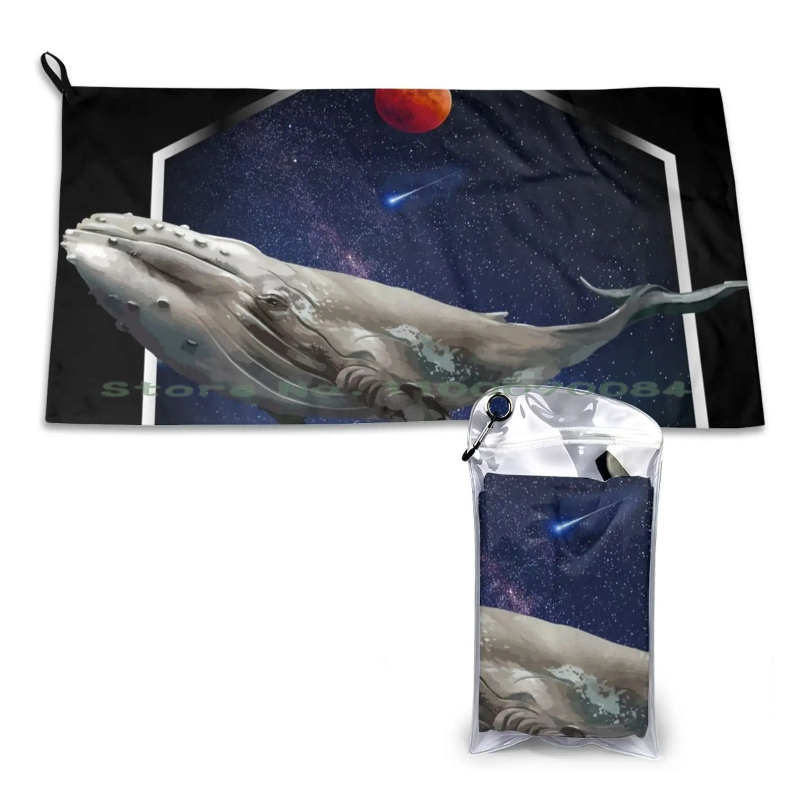 

Surreal Flying Whale Quick Dry Towel Gym Sports Bath Portable I Love You True Love Hearts Kiss Checkered Husband Wife Funny
