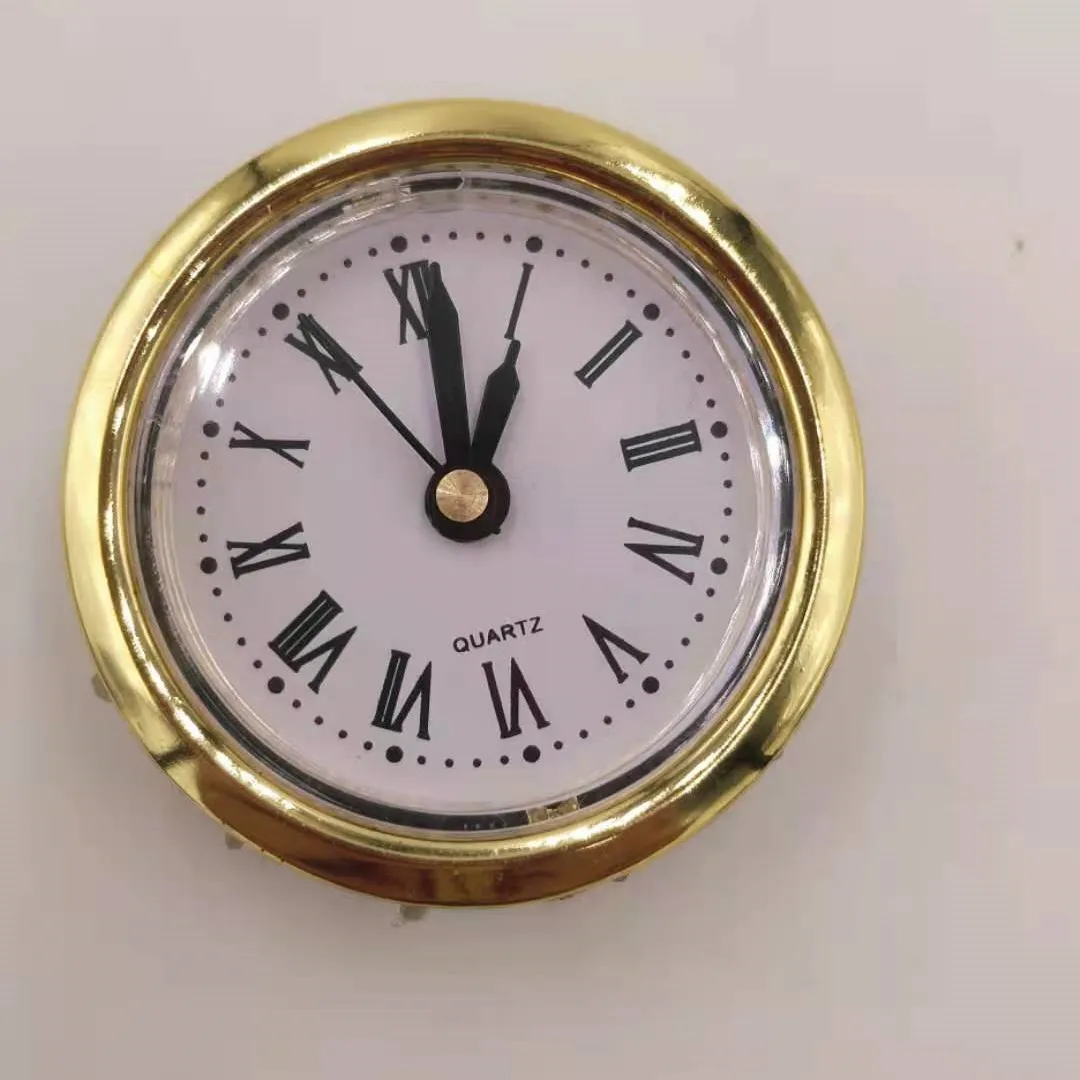 

5PCS Gold Rim Diameter 50MM Insert Quartz Clock for Built - in Insert Clock Head DIY Desk Clock