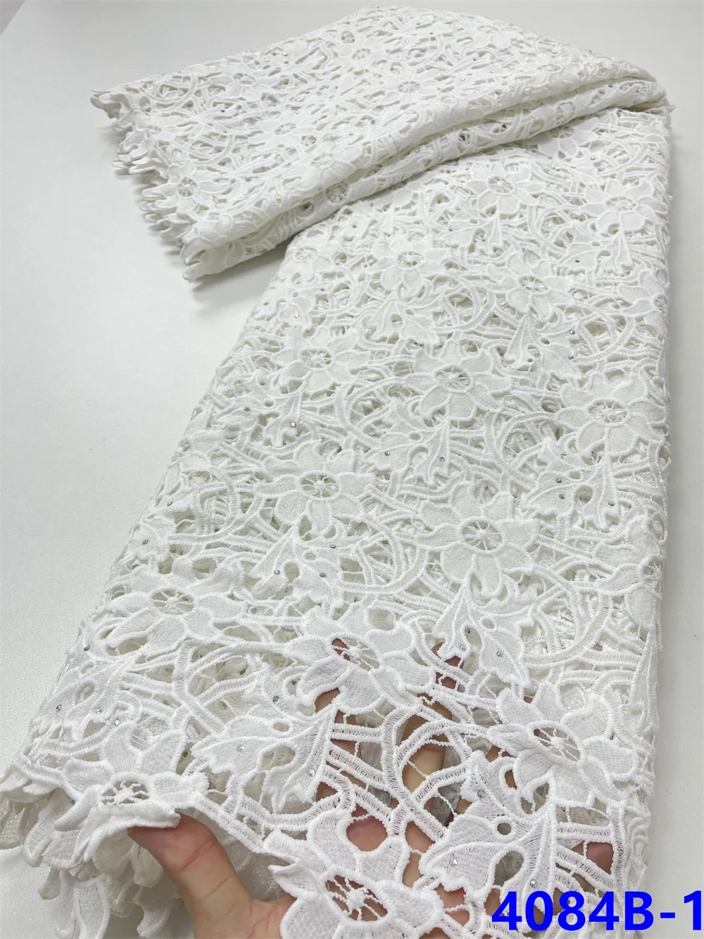 NI.AI Новая модная африканская гипюровая чистая кружевная ткань молочный шелк