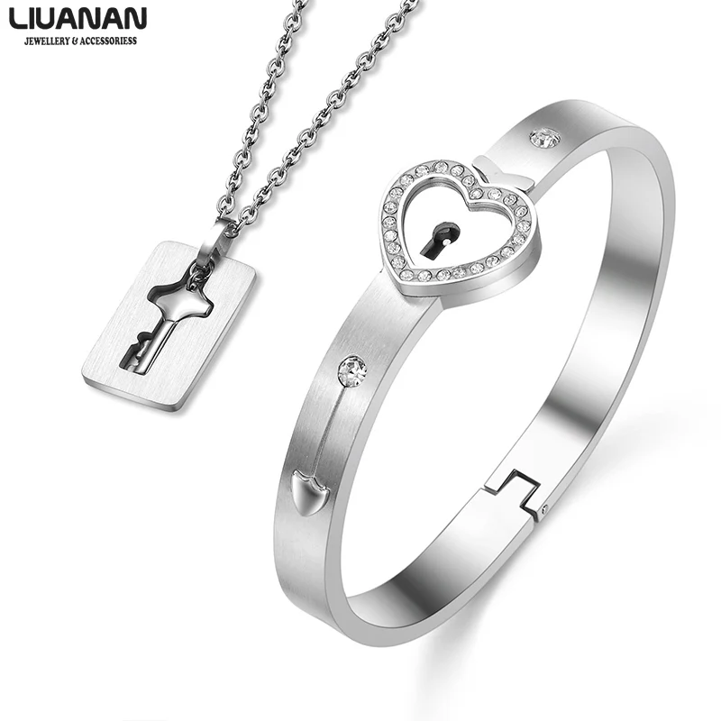 Парные Ювелирные наборы для влюбленных из нержавеющей стали Любовь