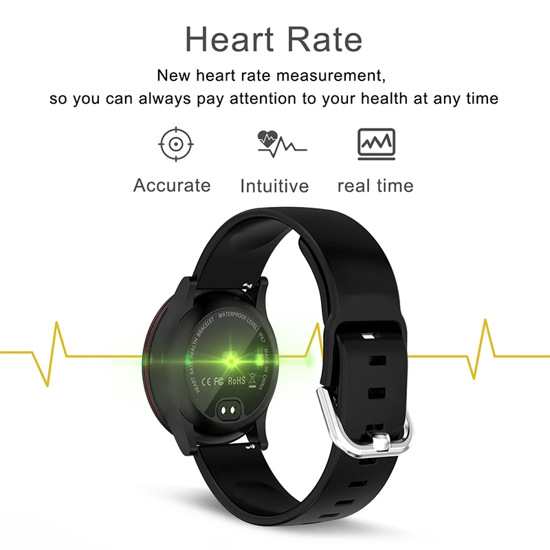 W9 Full Screen Touch Men Sport Pedometer Smart Watch IP68 Waterproof Fitness Tracker Heart Rate Monitor Women Clock Smartwatch |