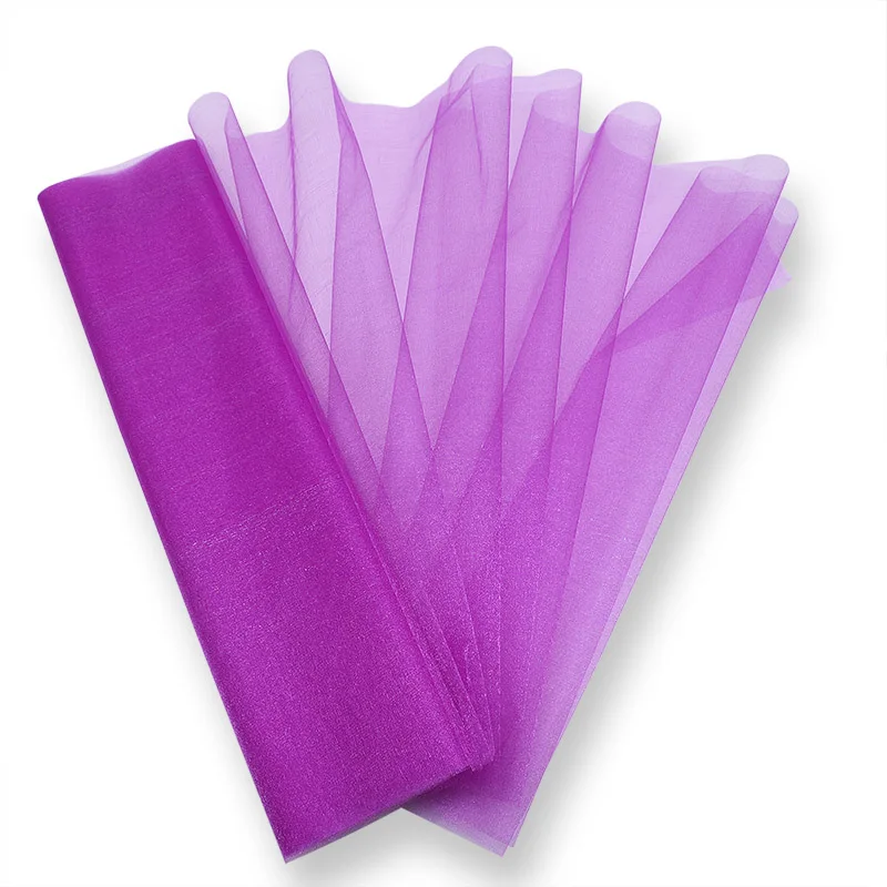 Fuchsia 5 м/10 м 48 см тюль рулон ткань Катушка Туту прозрачный кристалл органза тюль для дома свадебное украшение для душа ребенка DIY рубашка ремесло - Цвет: Fuchsia
