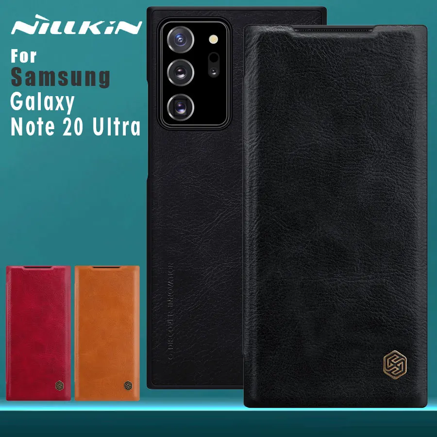 

Nillkin for Samsung Galaxy Note 20 Ultra Case Business Qin Flip Leather Cases Card Slot Back Cover