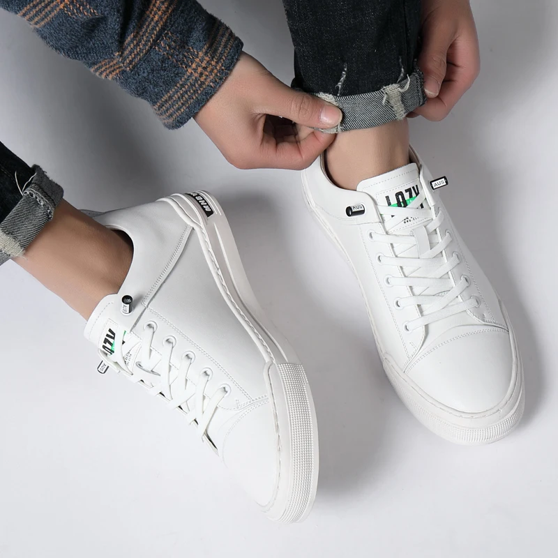 

Spring 2021 Casual Mens Footwear Black White Leather Sneakers Man Designer Men Youth Casual Shoes Wearable Walking Shoes For Men