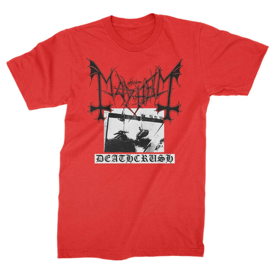 Аутентичный MAYHEM deathcrash черный металл Топы Футболка Красный s m l xl 2XL новая уличная
