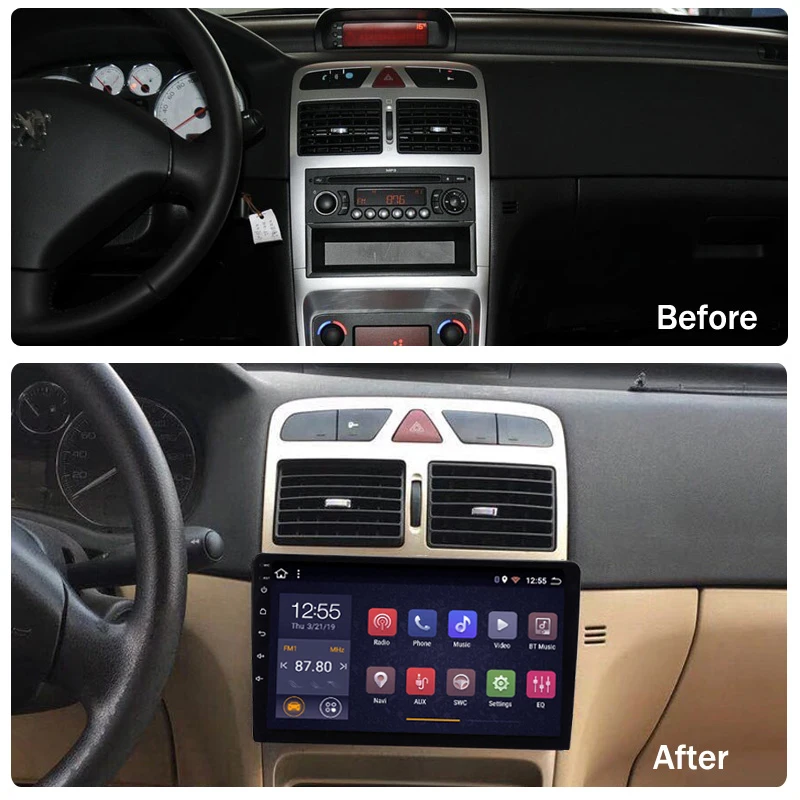 Автомагнитола на Android 8 1 с сенсорным экраном 9 дюймов для peugeot 307 Радио 2004-2013