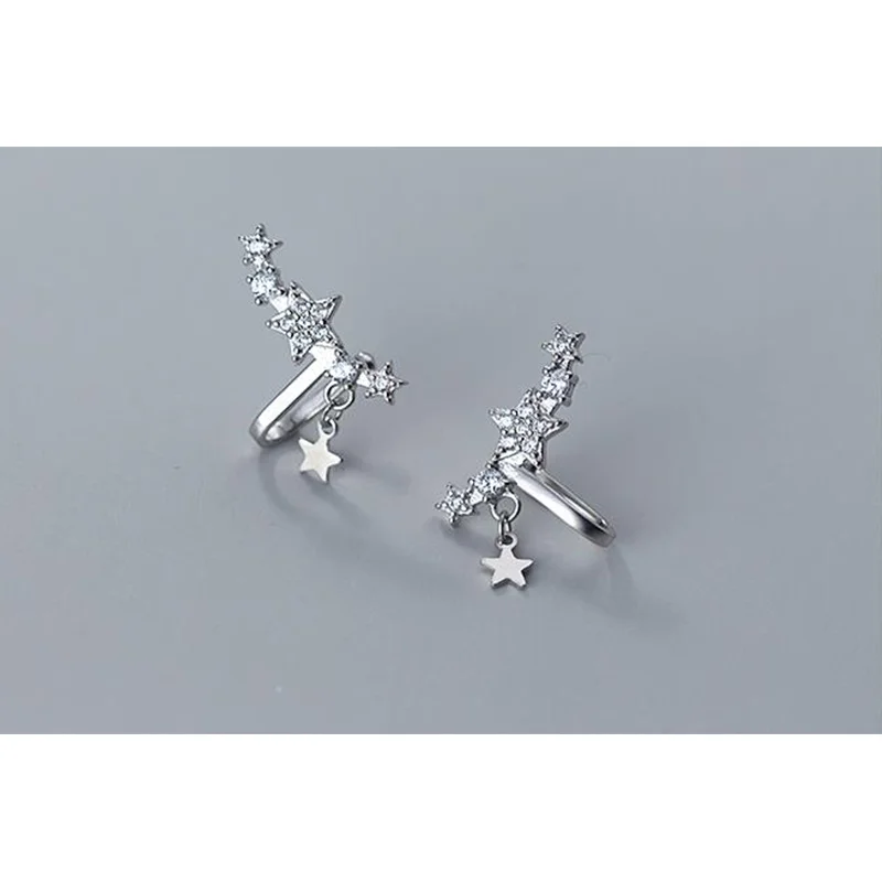 Женские серьги Клипсы из серебра 925 пробы с цирконом|Серьги-клипсы| |