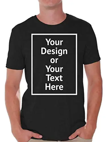 

Custom Shirt Men Personalized Add Your Image T-Shirt Add Your Text Photo Front Print ONLY