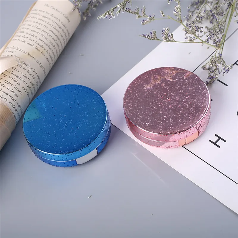 Круглый высококачественный глянцевый чехол для контактных линз PINKSEE дорожный