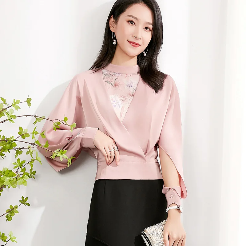 

of 2021 the new brand temperament of women's clothing han edition design feeling long sleeve shirts and fresh coat
