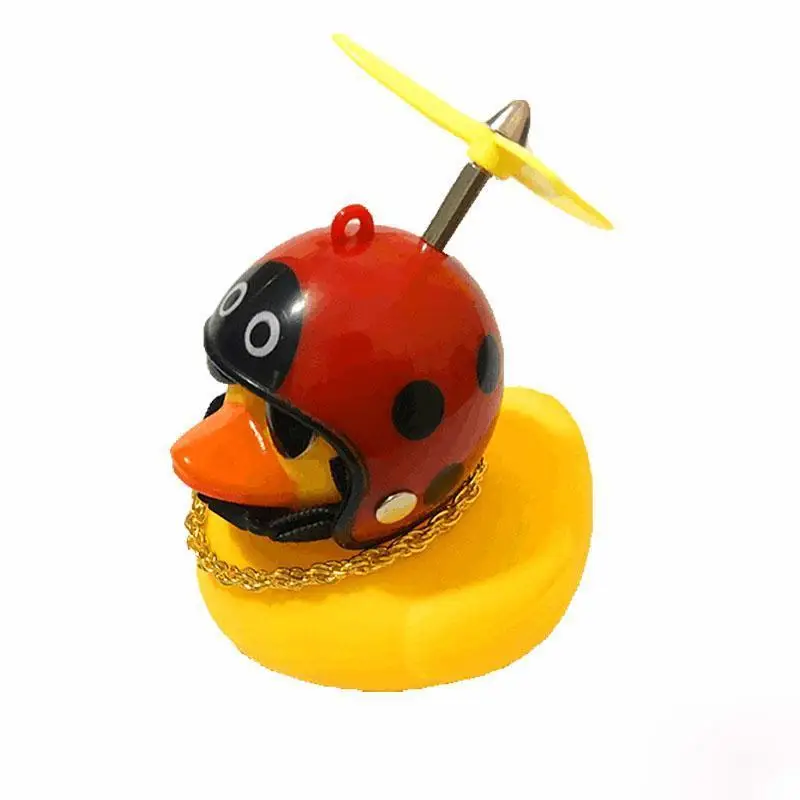 Легкий гудок Ducky автомобильная утка с шлемом и сломанным ветром маленькая Желтая