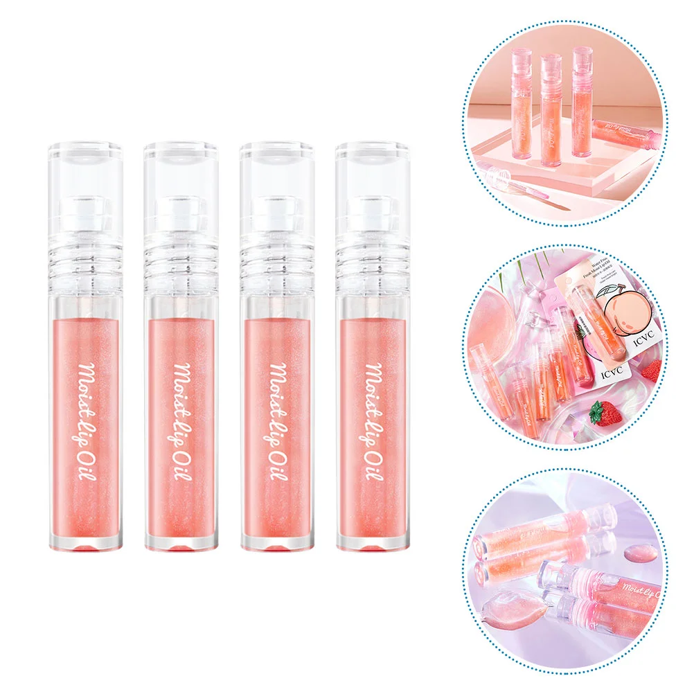 

4pcs Beautiful Lip Glosses Girl Cosmetics Fruity Lip Glosses Small Lip Glosses