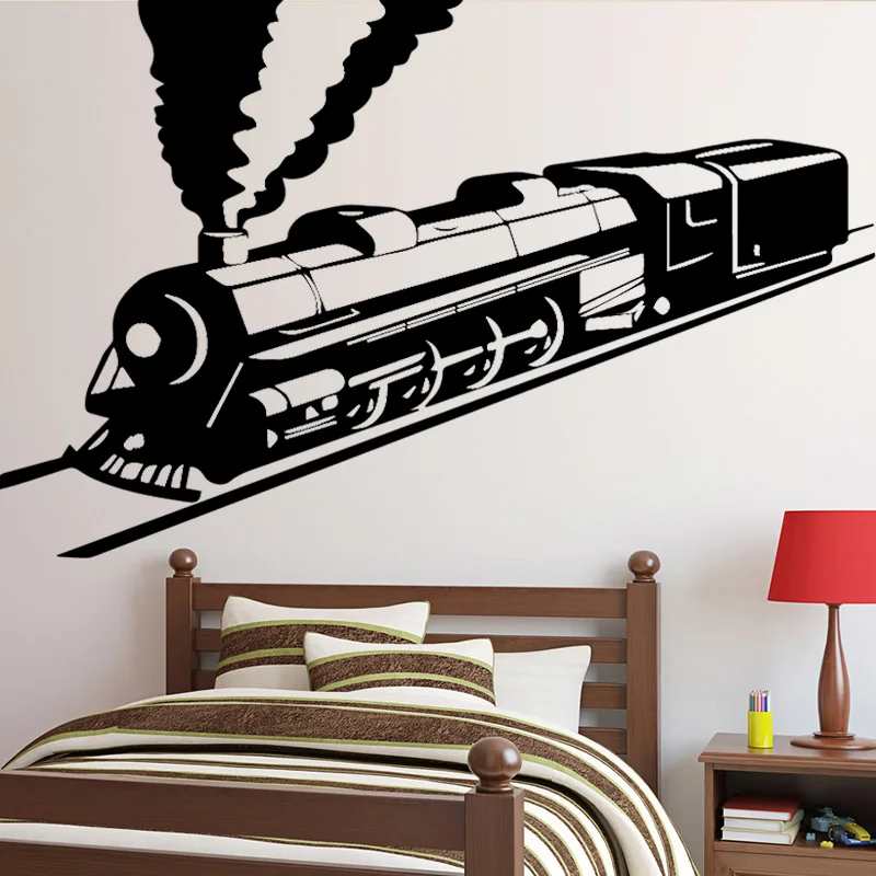 Креативная Съемная Настенная Наклейка в виде поезда для украшения детской