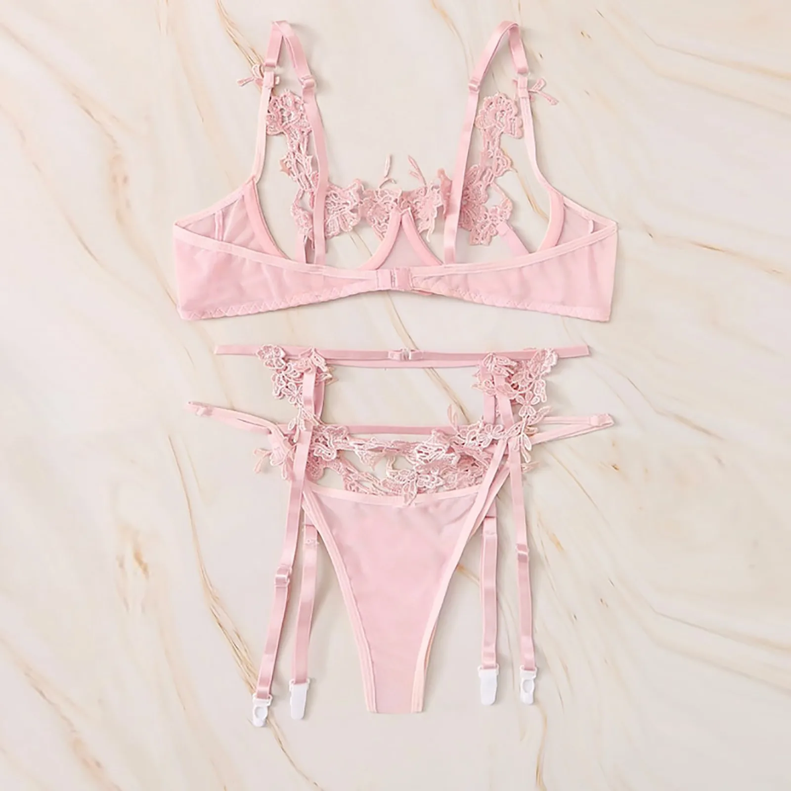 

Embroidery Lace Bra Thong Sexy Lingerie Set Porno Garter Women Hollow Out Lace Bra Sexy Underwear Set Babydoll Erotic Costumes