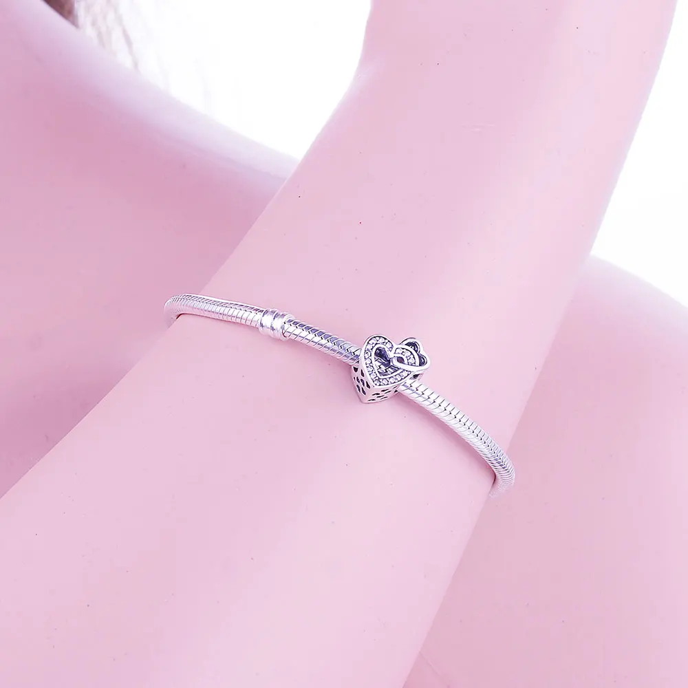 

Heart To Heart 925 Sterling Silver Charm Beads Fit Original Pandora Charms Bracelet Dia de San valentin Gift DIY Jewelry Making