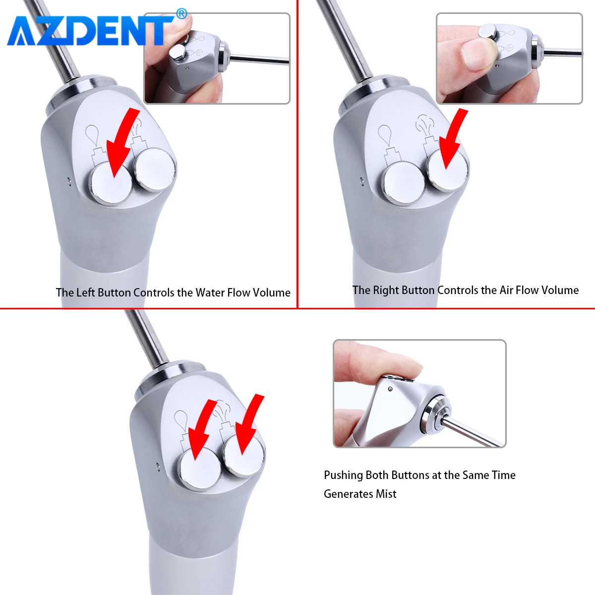 Шприц AZDENT Dental 3 Way трубка для воздушной воды силиконовые трубки 1 8 м и насадки