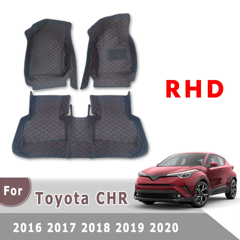 Leather Mats Auto Interior Carpets Right Hand Drive Car Floor Mats For Toyota C-HR CHR 2016 2017 2018 2019 2020