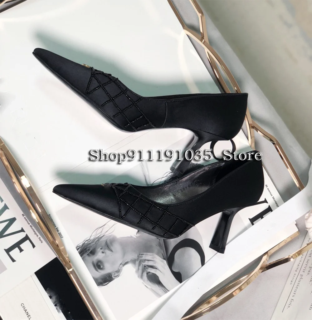 

2020 women's high-quality all-silk handmade beaded high heels