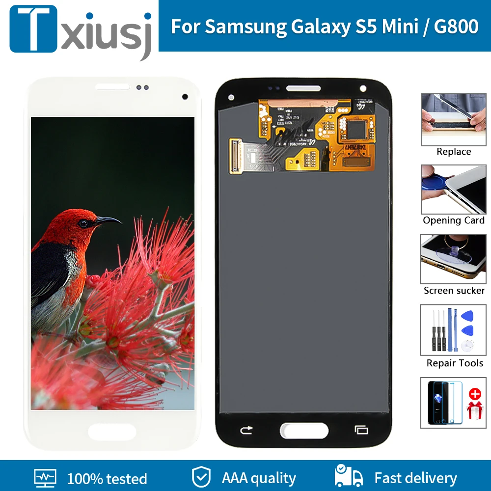 4 5 &quotAMOLED для SAMSUNG Galaxy S5 Mini LCD G800H G800F G800 дисплей сенсорный экран дигитайзер сборка