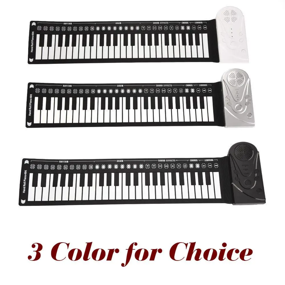 49 клавиш портативная Гибкая цифровая пианино клавиатура силиконовая