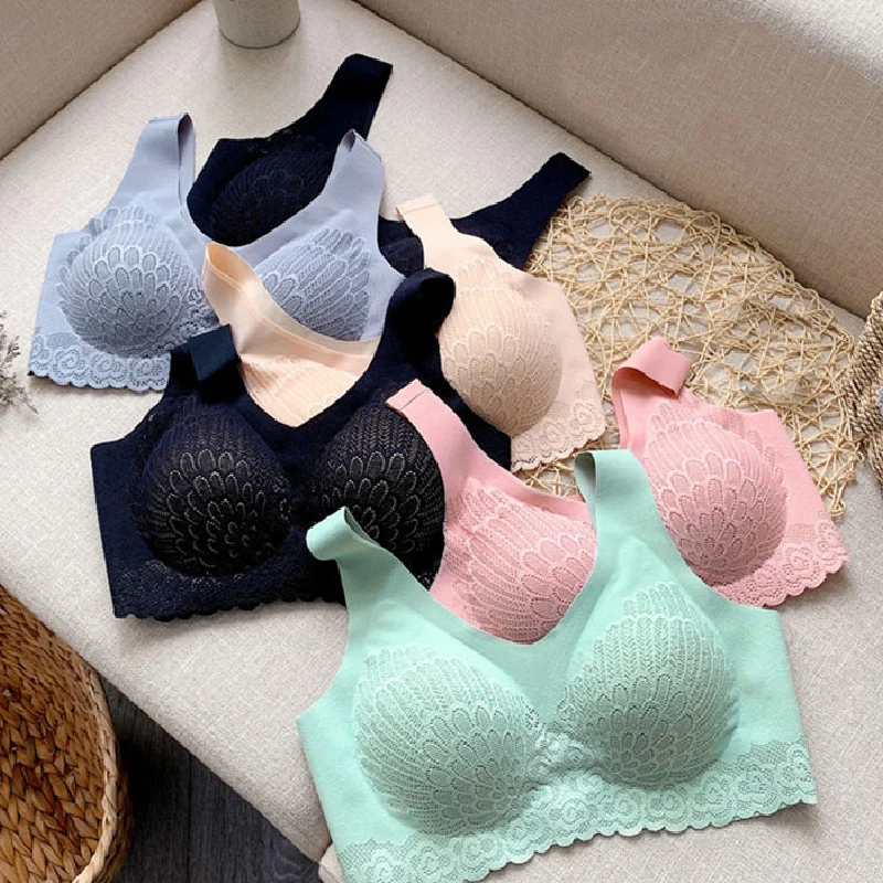 

Female Intimates Lingerie Non-slip Comfortable Sexy Breathable Underwear Solid Color Women Seamless Bra Padded Bralette