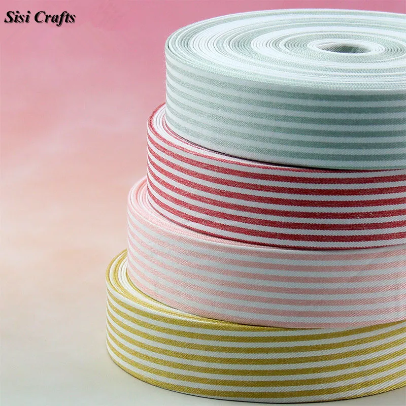 Лента для поделок в розовую и белую полоску 10/25/40 мм | Дом сад