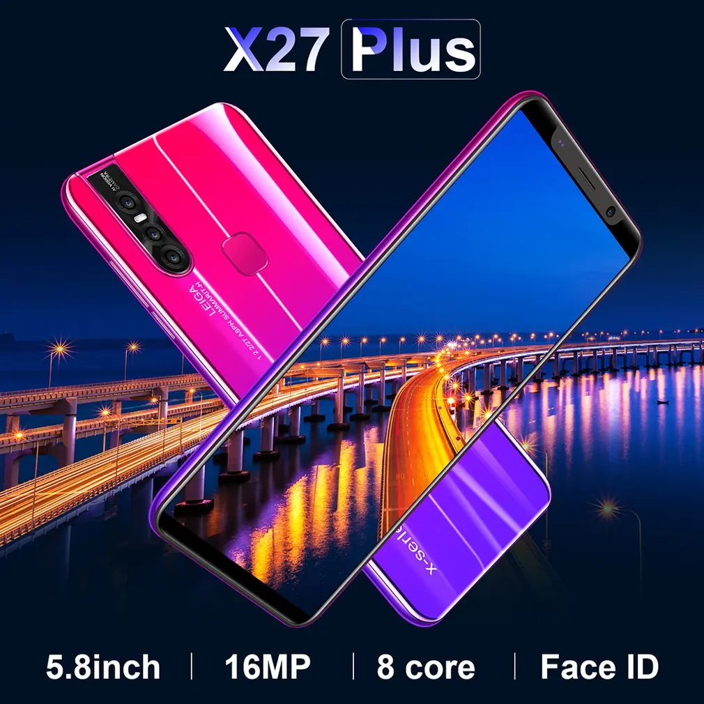 

X27 Plus Smartphone 5.72 Inch Big Screen Android Smartphone 512Mb+4G Memory Dual Sim Card Smartphone