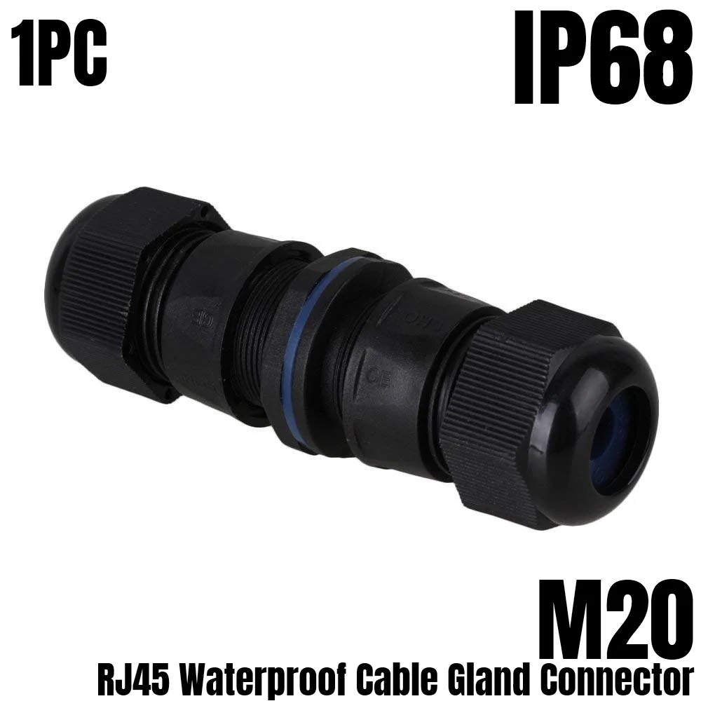 1 шт. IP68 Защита M20 наполнитель Locknut пластиковый RJ45 Водонепроницаемый Кабельный